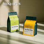 Self Sealing Matte Black Brown Zipper Standup Tea Dry Food Fruit Nut Coffee Packaging Pouches Kraft Paper Bag With Window for sale