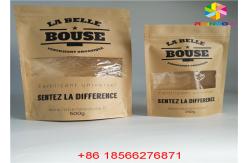 China Reusable Customized Paper Bags Food Pouch Stand Up k Smell Proof With Window supplier