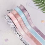 25mmx50y Cake Packing Satin Ribbon Printed Miss You Gift Wrap Ribbon for sale