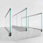 Frameless U Channel Glass Balustrade Profile Aluminum Base Shoe Glass Railing for sale