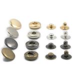 Custom Snap Buttons 4 Parts Metal With Logo Black Ancient Silver