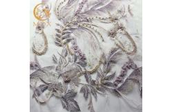 China Exclusive Bridal 3D Embroidery Lace Fabric 135cm Width Knitted With Feathers supplier