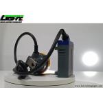 Laser Engraving LOGO Miners Cap Lamp 15000lux Flame Resistant IP68 With Cable