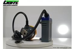 China Laser Engraving LOGO Miners Cap Lamp 15000lux Flame Resistant IP68 With Cable supplier