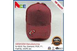 China Unisex Red Printed Baseball Caps Customizable Logo With Adjustable Strap supplier