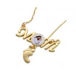Mothers Day Gift Mom Necklace Sublimation Footprint Necklace Personalised Necklace For Mum And Baby for sale