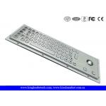 Waterproof Kiosk Or Industrial Computer Keyboard With Flat Keys And Trackball for sale