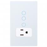 Glass Touch WiFi Switch And 2 Gang WiFi Socket For Smart Home Control for sale