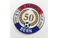 China Wholesale Custom Heat Press Flocking White Label Ironing Vinyl Club Embroidered Patch supplier