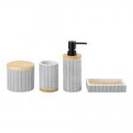 White Polyresin Bathroom Products With Black Arrow Wood Part Household New Products for sale