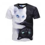 Casual 3d Animal Print T Shirts / Dye Sublimation T Shirts Round Neck for sale