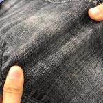 Stone Washed Super Stretch Cotton Dualfx T400 Lycra Denim Jeans Fabric Sulfur Black for sale