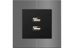 China 50/60Hz USB Charger Socket , Dual Plug Socket With Usb 86x86mm supplier