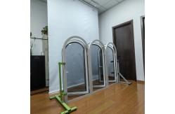 China Double Tempered Glasses Aluminum Casement Windows Brown Modern Arc Windows Customized supplier
