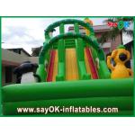 Industrial Inflatable Water Slides Green Inflatable Water Slide 0.55mm PVC Tarpaulin For Amusement Park for sale