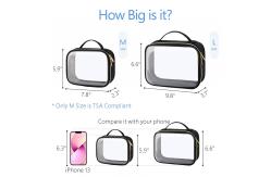 China Toiletry Bag with Handle Large Opening Clear Toiletry Bags Fit Carry-on supplier