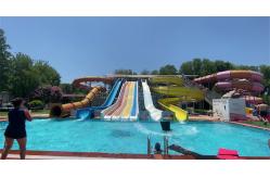 China Fiberglass Mat Racer Water Slide Cluster Rainbow Water Slide 6m Height supplier