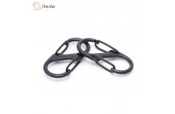 China Interlocking Keychain Metal S Hook , Dual Wire Gate Clip Carabiner Slide Lock supplier