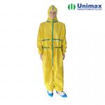 Cat III Type 3B/4B/5B/6B Disposable Yellow Coverall With Blue Tape for sale