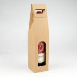 Cardboard Paper Kraft Mailer Boxes For Single Wine Bottle With Handle for sale