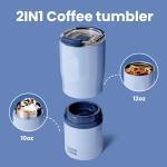 Microwave And Dishwasher Safe 2 In 1 Stainless Steel Double Wall Tumbler 13.5 Ounces for sale