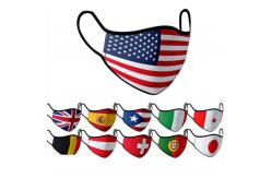 China Swil Fashionable Flag Pattern Digital Printing Face Mask 12x17cm CMYK Printing supplier