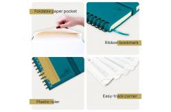 China Wirebound Mini Weekly Planner Customized Pacific Blue Soft Cover supplier