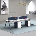 Workstation Desk Office Furniture Blue Wooden Workstation 4 Seat Office Computer Desk for sale