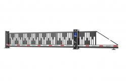 China 30m Remote Control Telescopic Sliding Gate With Motor Power 250W supplier