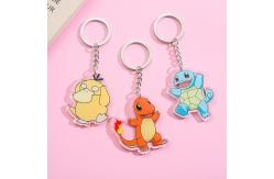China Silk Screen Printing Clear Keyring with Chain Customized Shape supplier