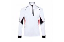China Long Sleeve Custom Fishing Jerseys Stand Collar Zipper Front Dry Fit Polyester Material supplier