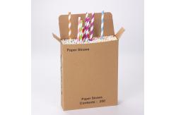 China Disposable Food Product 20cm Paper Straw with Custom Printed Biodegradable Design supplier
