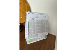 China Photo Frame Paperboard Print Table Calendar Spiral Binding Silver supplier
