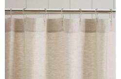 China Customized Pure Linen Ruffle Shower Curtain HandMade White / Gray / Flax supplier