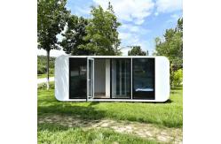 China Customized Apple Cabin House with Metal Carved Panel and Integrated Ceiling supplier