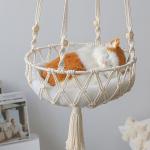 Amazon Cross-Border Hot Selling Hand Woven Cotton Cord Cat Swing Hammock Hanging Chair Pet Cat Nest Net Red Cat Basket for sale