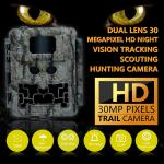 30MP No-Glow LED Trail Camera for Night Vision Hunting Game with 1080P Video and 512GB Memory Card Capacity for sale