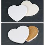 Printable Heart Shape Sublimation Ceramic Coaster Blanks Personalized Ceramic Coasters