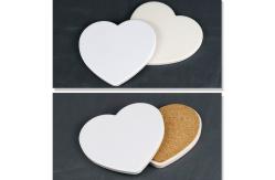 China Printable Heart Shape Sublimation Ceramic Coaster Blanks Personalized Ceramic Coasters supplier