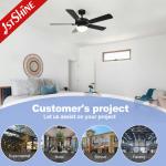 Black Ceiling Fan With Light Kit Multifunction 6 Speed Wind Speed