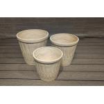 Elegant Fiberclay Planter with Hand Carved Finish for sale