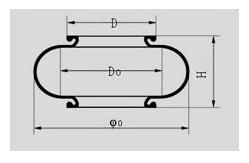 China 90mm Height Single Convoluted Industrial Air Spring Suspension Air Balloons supplier