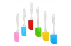 China Nontoxic Detachable Silicone Pastry Scraper With Transparent Plastic Handle supplier