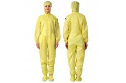 China Conductive Fiber Anti Static Overall ESD Unisex Overcoat Cleanroom Suit supplier