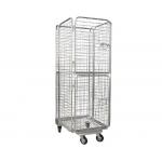 Warehouse Galvanized Foldable Wire Mesh Roll Container /  Material Handling Equipment for sale