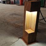10W Solar Bollard Garden Lights Powder Coated Or Rusty Finish Corten Steel for sale