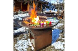 China Customized Steel BBQ Grill With Removable Ash Catcher And Rusted Design supplier