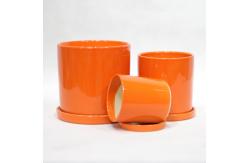 China Sleek And Glossy Ceramic Flower Pots With Holes Craftsmanship supplier