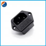R14-C-1HB1 3PIN IEC C14 Inlet Male Connector Power Plug Socket With 5x20mm Fuse Holder for sale