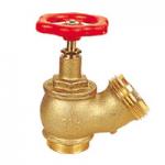 Pipe Fitting Brass Oblique Fire Hydrant Valve With Red Round Handle for sale